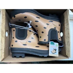 Gardenline Rubber Ankle Rain & Garden Boots Women’s Size 9 Polka Dots New In Box